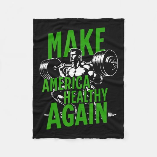 アメリカを再び健康にする重量挙げジムのフィットネス フリースブランケット (正面)