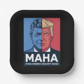 アメリカを再び健康に MAHA 2024 トランプ ペーパープレート (正面)