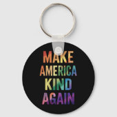 アメリカを再び優しい国に レインボー LGBTQ ゲイ キーホルダー (正面)