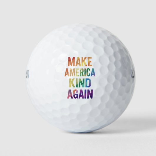 アメリカを再び優しい国に レインボー LGBTQ ゲイ ゴルフボール (正面)