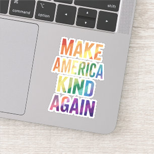アメリカを再び優しい国に レインボー LGBTQ ゲイ シール