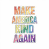 アメリカを再び優しい国に レインボー LGBTQ ゲイ シール (正面)