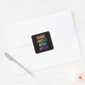 アメリカを再び優しい国に レインボー LGBTQ ゲイ スクエアシール (封筒)