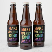 アメリカを再び優しい国に レインボー LGBTQ ゲイ ビールラベル (ボトル)