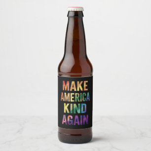 アメリカを再び優しい国に レインボー LGBTQ ゲイ ビールラベル
