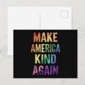 アメリカを再び優しい国に レインボー LGBTQ ゲイ ポストカード (正面/裏面)