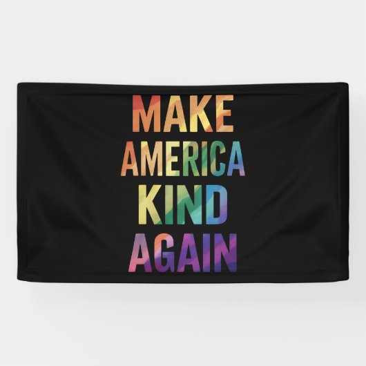 アメリカを再び優しい国に レインボー LGBTQ ゲイ 横断幕 (横)