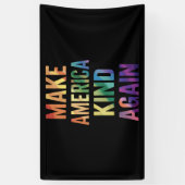アメリカを再び優しい国に レインボー LGBTQ ゲイ 横断幕 (縦)