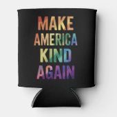 アメリカを再び優しい国に レインボー LGBTQ ゲイ 缶クーラー (正面)