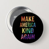 アメリカを再び優しい国に レインボー LGBTQ ゲイ 缶バッジ (正面&裏面)