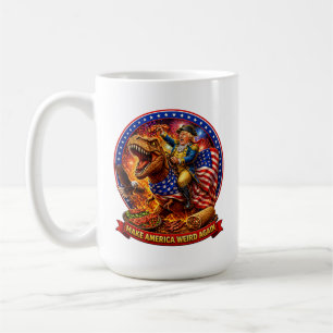 アメリカを再び変に Funny 愛国T-レックス コーヒーマグカップ