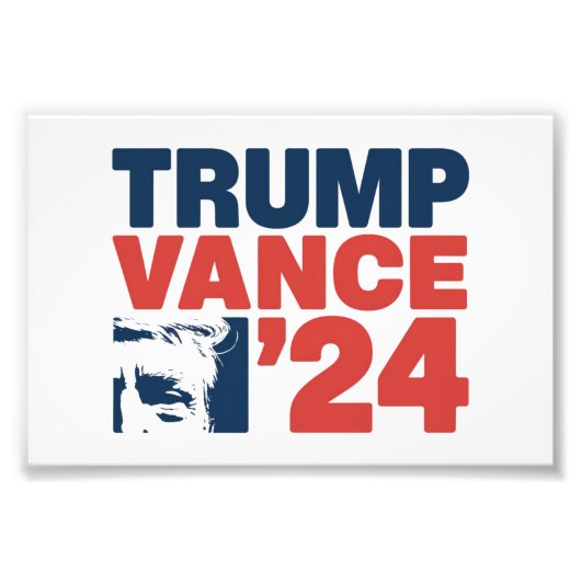 アメリカを再び安全にするトランプVance 2024 MAGA フォトプリント (正面)