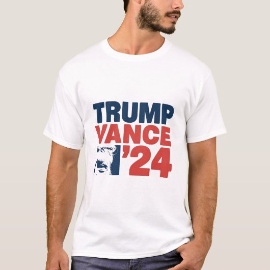 アメリカを再び安全にするトランプVance 2024 MAGA Tシャツ (正面)