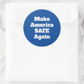 アメリカを再び安全にする政治的表現引用文 ラウンドシール (バッグ)