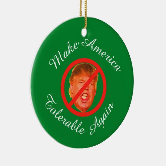 アメリカを再び容認するパーソナライズされた セラミックオーナメント (右)