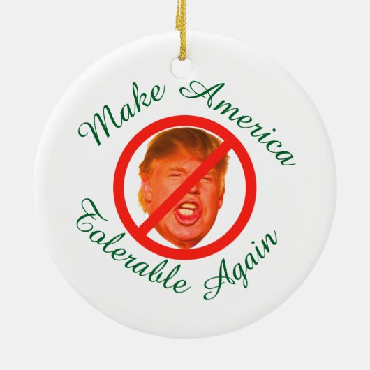 アメリカを再び容認するパーソナライズされた セラミックオーナメント (裏面)