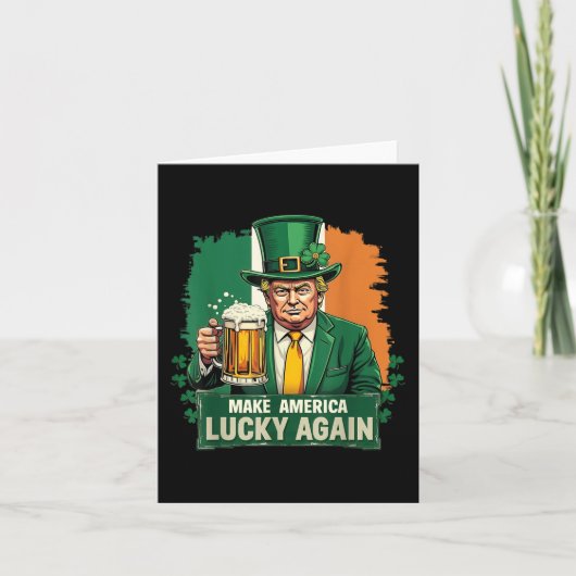 アメリカを再び幸運におもしろいなるSt patricks day・トゥゥ カード (正面)