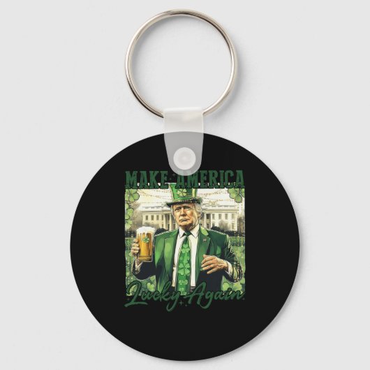 アメリカを再び幸運にするトランプSt patricks day社 キーホルダー (正面)