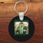 アメリカを再び幸運にするトランプSt patricks day社 キーホルダー (正面)