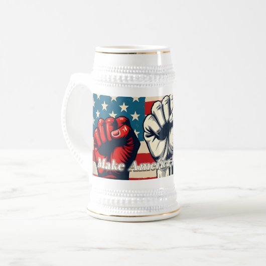 アメリカを再び自由に アート作品 ビールジョッキ (正面左)