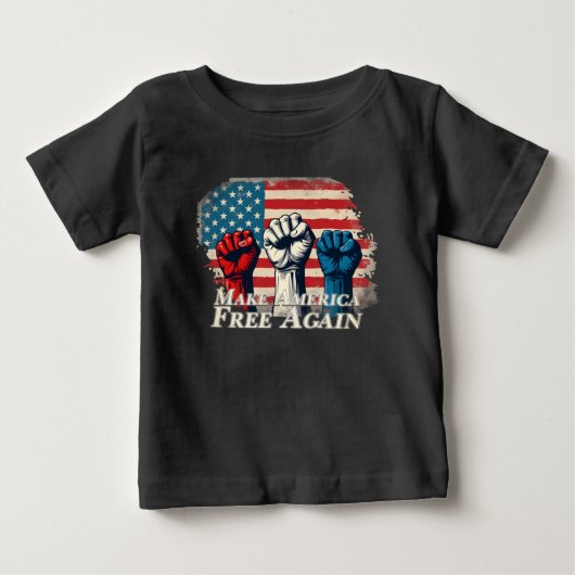 アメリカを再び自由に アート作品 ベビーTシャツ (正面)