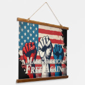 アメリカを再び自由に アート作品 吊り下げ型タペストリー (傾斜あり)
