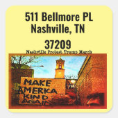 アメリカを再び親切にするステッカーTNトランプ スクエアシール (正面)