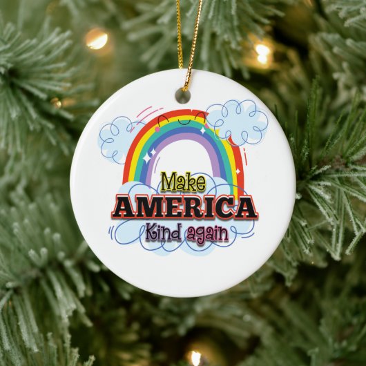 アメリカを再び親切にする セラミックオーナメント (ツリー)