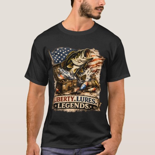 アメリカを再び釣りの国に Tシャツ (正面)