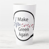 アメリカを再び電気自動車の充電器にする カフェラテマグ (正面)