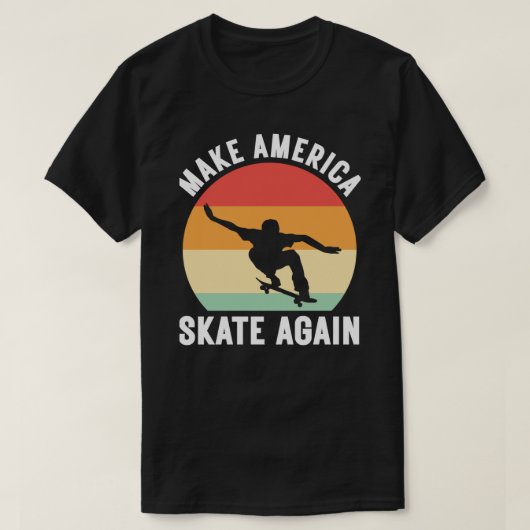 アメリカを再クラシックびスケートさせる Tシャツ (デザイン正面)
