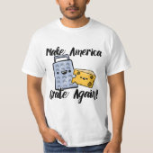 アメリカを再度火格子を付けさせます Tシャツ (正面)