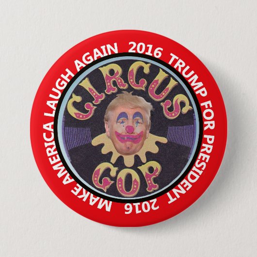 アメリカを再度笑わせます 缶バッジ (正面)