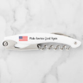 アメリカを再素晴らしび愛国的なアメリカ国旗にする ソムリエナイフ (正面)