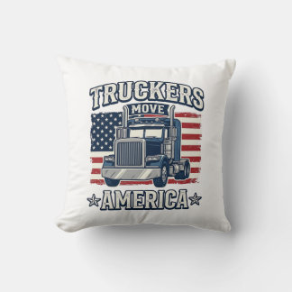 アメリカを動かすトラック運転手 ビンテージTシャツデザイン1 クッション