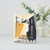 アメリカを参照 – テキサス州1950sヴィンテージ旅行ポスター ポストカード (スタンド正面)