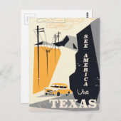 アメリカを参照 – テキサス州1950sヴィンテージ旅行ポスター ポストカード (正面/裏面)
