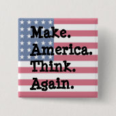 アメリカを反切札のユーモア再度考えさせます 缶バッジ (正面)