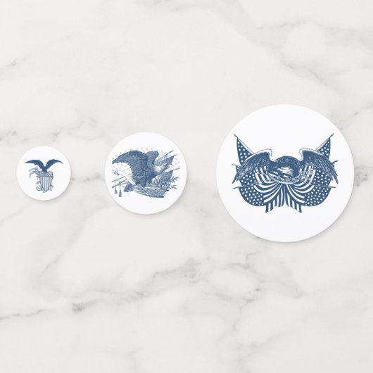 アメリカを守るアメリカン・イーグル愛国国旗の旗 コンフェッティ (正面)