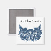 アメリカを守るアメリカン・イーグル愛国国旗の旗 マグネット (正面/裏面)