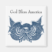 アメリカを守るアメリカン・イーグル愛国国旗の旗 マグネット (正面)