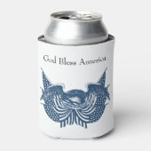 アメリカを守るアメリカン・イーグル愛国国旗の旗 缶クーラー (缶正面)