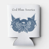 アメリカを守るアメリカン・イーグル愛国国旗の旗 缶クーラー (裏面)