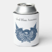 アメリカを守るアメリカン・イーグル愛国国旗の旗 缶クーラー (缶裏面)