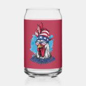 アメリカを愛するチキン　バンダナとサングラスでかっこよく ガラス缶 (正面)