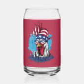 アメリカを愛するチキン　バンダナとサングラスでかっこよく ガラス缶 (裏面)
