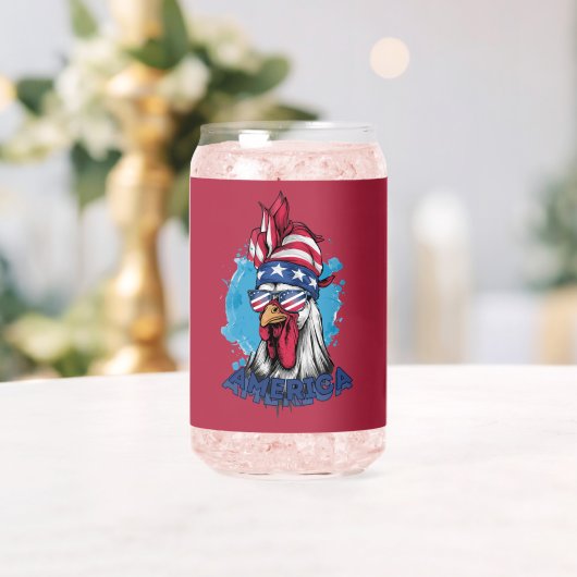 アメリカを愛するチキン　バンダナとサングラスでかっこよく ガラス缶 (インサイチュ (ウェディング))