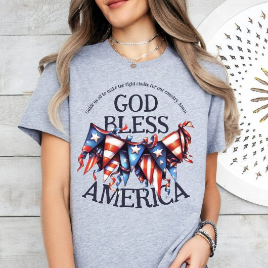 アメリカを愛する愛国神。有権者の祈りの言葉バント Tシャツ