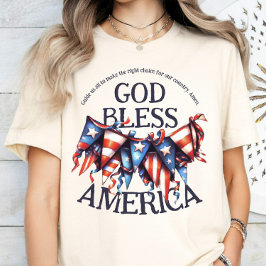 アメリカを愛する愛国神。有権者の祈りの言葉バント Tシャツ