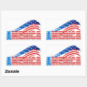 アメリカを星条旗で表現したステッカー 長方形シール (シート)